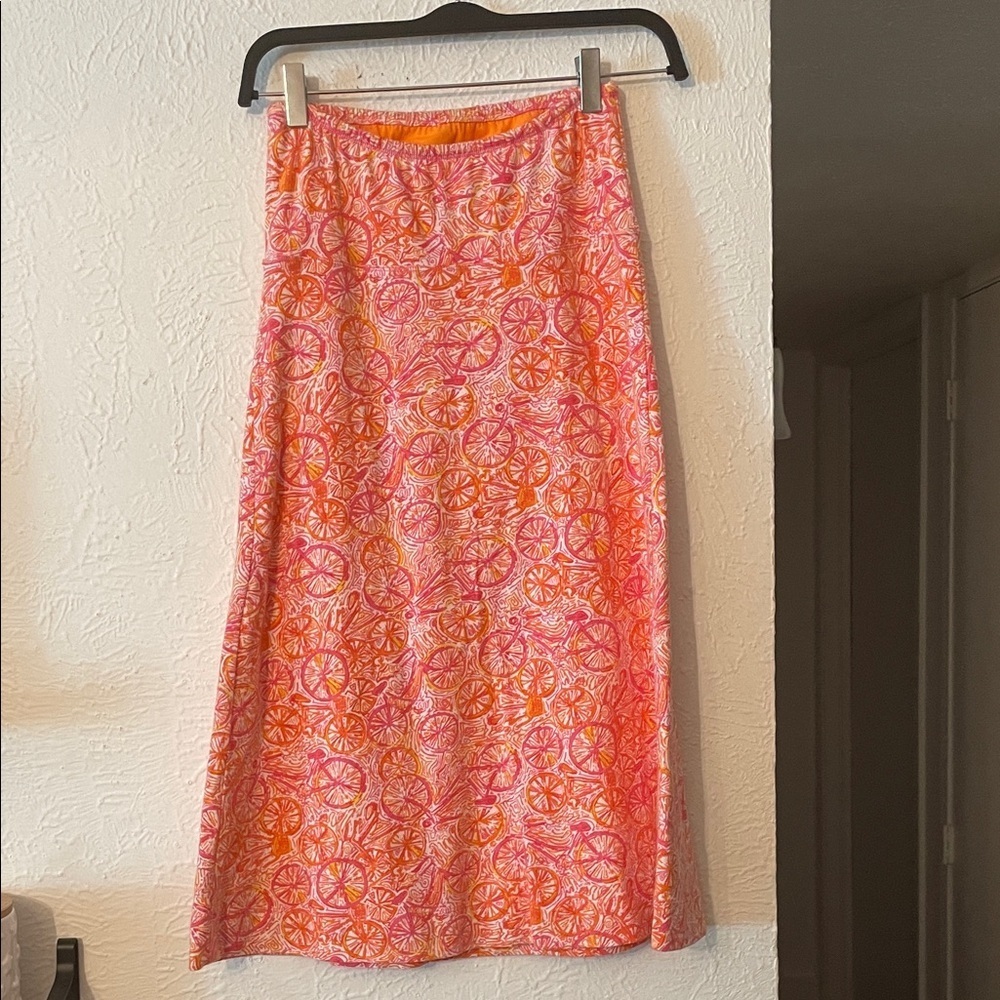 Y2K Vintage Lilly Pulitzer Pink and Orange Strapless Dress/Skirt size XSMALL - Picture 5 of 6